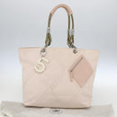 CHANEL Tote Bag Canvas Pink Silver CC Auth 157397V-24