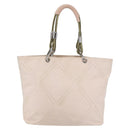 CHANEL Tote Bag Canvas Pink Silver CC Auth 157397V-3