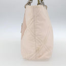 CHANEL Tote Bag Canvas Pink Silver CC Auth 157397V-5