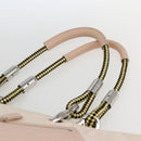 CHANEL Tote Bag Canvas Pink Silver CC Auth 157397V-8