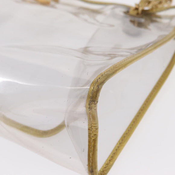 CHANEL Chain Tote Bag Vinyl Clear CC Auth 157398V