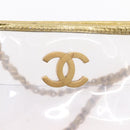 CHANEL Chain Tote Bag Vinyl Clear CC Auth 157398V-14