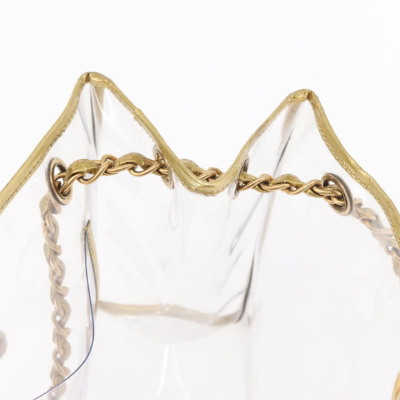 CHANEL Chain Tote Bag Vinyl Clear CC Auth 157398V