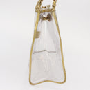 CHANEL Chain Tote Bag Vinyl Clear CC Auth 157398V-5