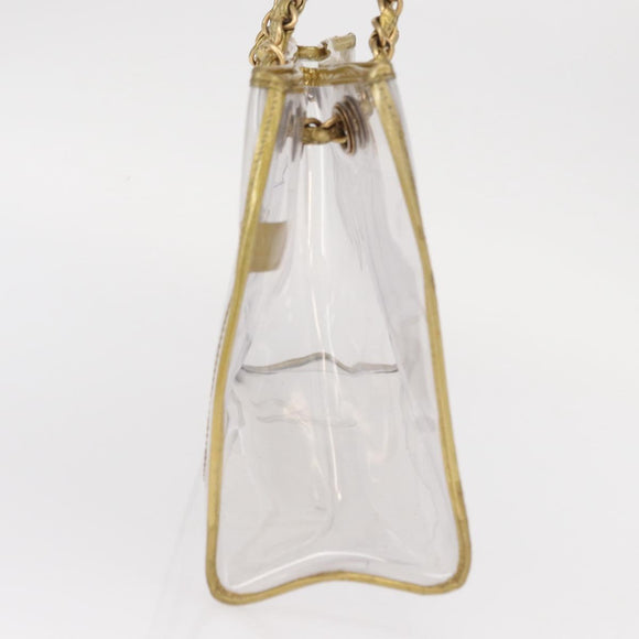 CHANEL Chain Tote Bag Vinyl Clear CC Auth 157398V