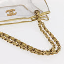 CHANEL Chain Tote Bag Vinyl Clear CC Auth 157398V-7