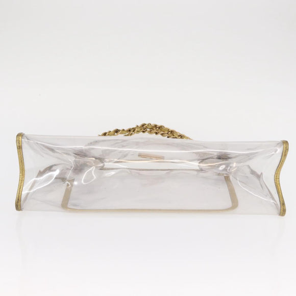CHANEL Chain Tote Bag Vinyl Clear CC Auth 157398V
