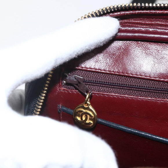 CHANEL Matelasse Chain Shoulder Bag Lamb Skin Black Gold CC Auth 157399A