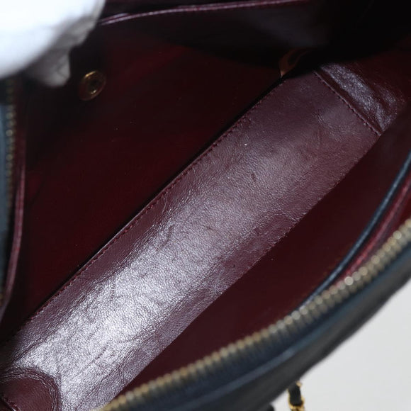 CHANEL Matelasse Chain Shoulder Bag Lamb Skin Black Gold CC Auth 157399A