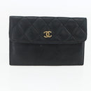 CHANEL Matelasse Chain Shoulder Bag Lamb Skin Black Gold CC Auth 157399A-27