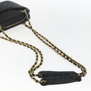 CHANEL Matelasse Chain Shoulder Bag Lamb Skin Black Gold CC Auth 157399A-7