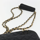 CHANEL Matelasse Chain Shoulder Bag Lamb Skin Black Gold CC Auth 157399A-8