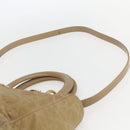 Christian Dior Lady Dior Canage Hand Bag Nylon 2way Beige Gold Auth 157406-15