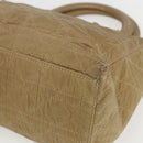 Christian Dior Lady Dior Canage Hand Bag Nylon 2way Beige Gold Auth 157406-9