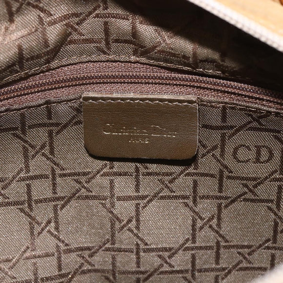 Christian Dior Lady Dior Canage Hand Bag Nylon 2way Beige Gold Auth 157406