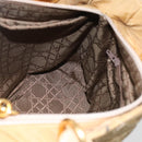 Christian Dior Lady Dior Canage Hand Bag Nylon 2way Beige Gold Auth 157406-23