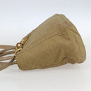 Christian Dior Lady Dior Canage Hand Bag Nylon 2way Beige Gold Auth 157406-3
