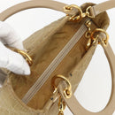 Christian Dior Lady Dior Canage Hand Bag Nylon 2way Beige Gold Auth 157406-6