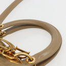 Christian Dior Lady Dior Canage Hand Bag Nylon 2way Beige Gold Auth 157406-14