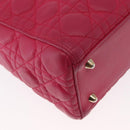 Christian Dior Lady Dior Canage Hand Bag Leather 2way Pink Gold Auth 157410V-12