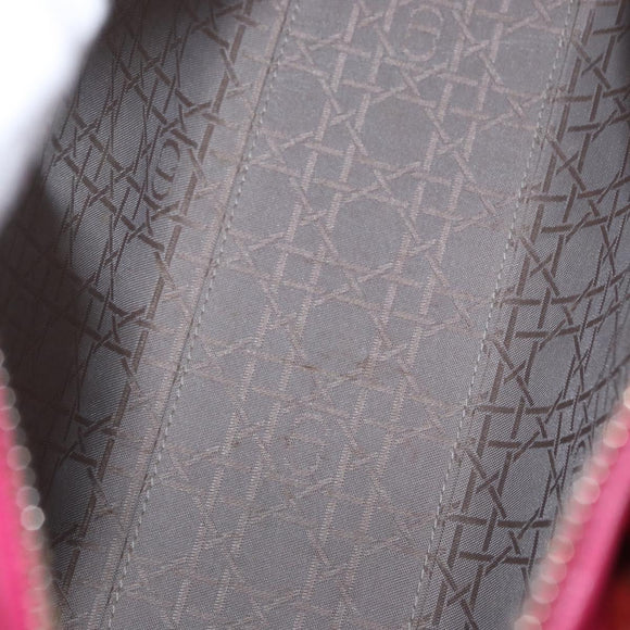 Christian Dior Lady Dior Canage Hand Bag Leather 2way Pink Gold Auth 157410V