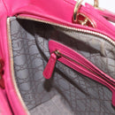 Christian Dior Lady Dior Canage Hand Bag Leather 2way Pink Gold Auth 157410V-20