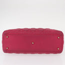 Christian Dior Lady Dior Canage Hand Bag Leather 2way Pink Gold Auth 157410V-9