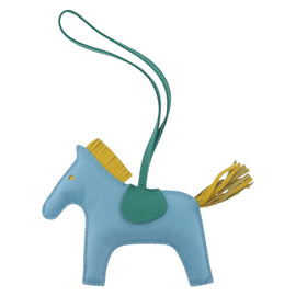 HERMES Rodeo Charm MM Charm Leather Light Blue Auth 157414SAM - 0