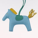 HERMES Rodeo Charm MM Charm Leather Light Blue Auth 157414SAM-4