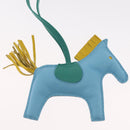 HERMES Rodeo Charm MM Charm Leather Light Blue Auth 157414SAM-5