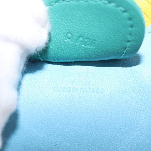 HERMES Rodeo Charm MM Charm Leather Light Blue Auth 157414SAM