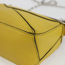 LOEWE Puzzle Chain Shoulder Bag Leather 2way Yellow Auth 157417M-17
