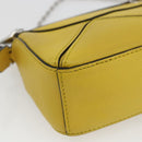 LOEWE Puzzle Chain Shoulder Bag Leather 2way Yellow Auth 157417M-18