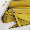 LOEWE Puzzle Chain Shoulder Bag Leather 2way Yellow Auth 157417M-19