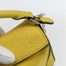 LOEWE Puzzle Chain Shoulder Bag Leather 2way Yellow Auth 157417M-20