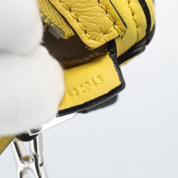 LOEWE Puzzle Chain Shoulder Bag Leather 2way Yellow Auth 157417M