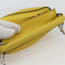 LOEWE Puzzle Chain Shoulder Bag Leather 2way Yellow Auth 157417M-6