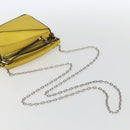 LOEWE Puzzle Chain Shoulder Bag Leather 2way Yellow Auth 157417M-8