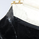 BALLY Quilted Chain Shoulder Bag Leather White Gold Auth 157424-21