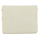 BALLY Quilted Chain Shoulder Bag Leather White Gold Auth 157424-3