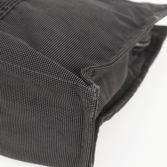 HERMES Her LineMM Hand Bag Canvas Gray Silver Auth 157426