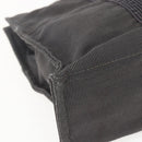 HERMES Her LineMM Hand Bag Canvas Gray Silver Auth 157426-11