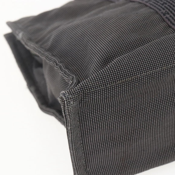 HERMES Her LineMM Hand Bag Canvas Gray Silver Auth 157426