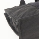 HERMES Her LineMM Hand Bag Canvas Gray Silver Auth 157426-13