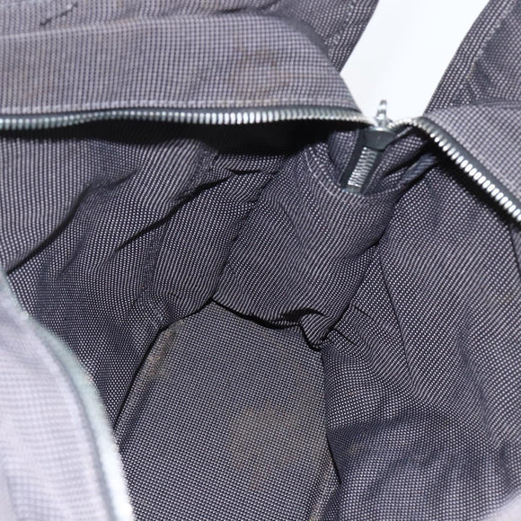 HERMES Her LineMM Hand Bag Canvas Gray Silver Auth 157426