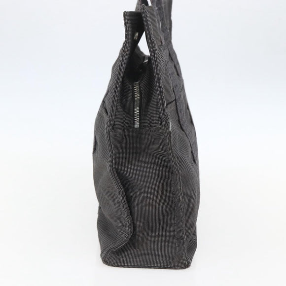 HERMES Her LineMM Hand Bag Canvas Gray Silver Auth 157426