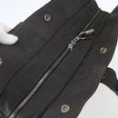 HERMES Her LineMM Hand Bag Canvas Gray Silver Auth 157426-6