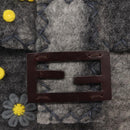 FENDI Floral Mamma Baguette Shoulder Bag Felt Gray Silver Auth 157450SM-19