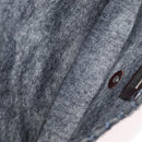 FENDI Floral Mamma Baguette Shoulder Bag Felt Gray Silver Auth 157450SM-10