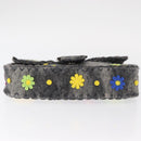 FENDI Floral Mamma Baguette Shoulder Bag Felt Gray Silver Auth 157450SM-5